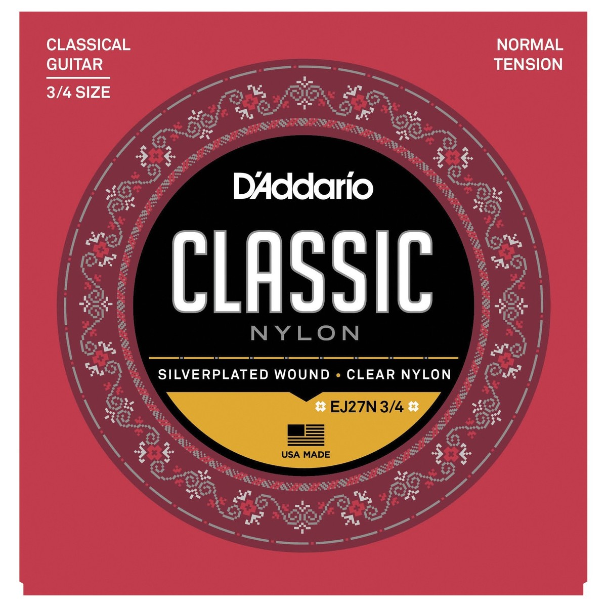 DAddario EJ27N 3/4 Student Nylon Fractional, Normal Tension