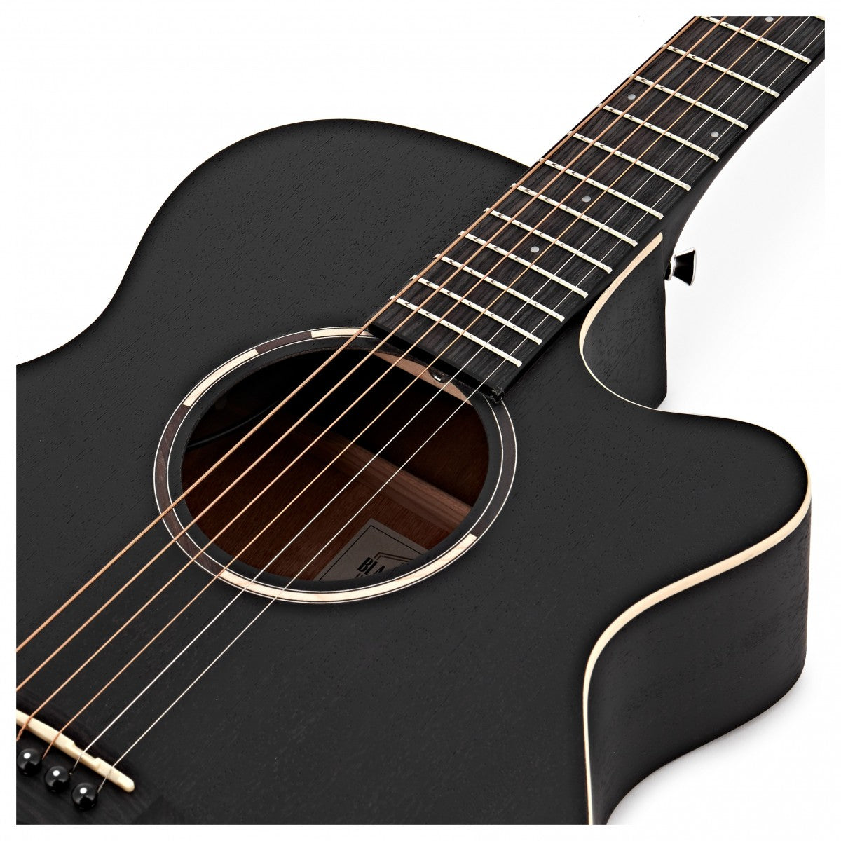 Tanglewood TWBBSFCE Super Folk Cutaway akustisk guitar  med Tanglewood Premium Plus EQ System Size, All Mahogany, Smokestack Black Satin