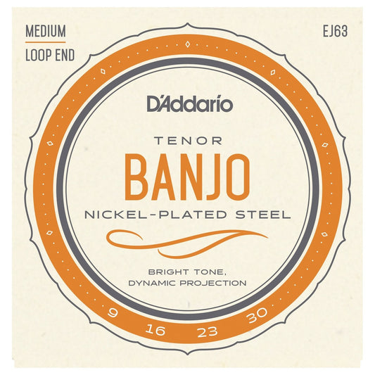 D'Addario EJ63 4 Strenget Tenor Banjo Strenge, Nickel, 9-30