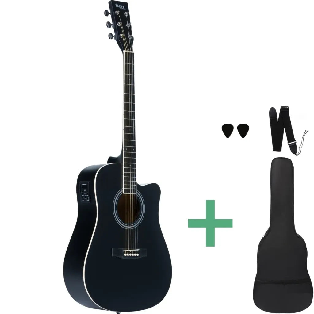 Sant Guitars AC-86EQ SBK western guitar satin black, inkl. gigbag