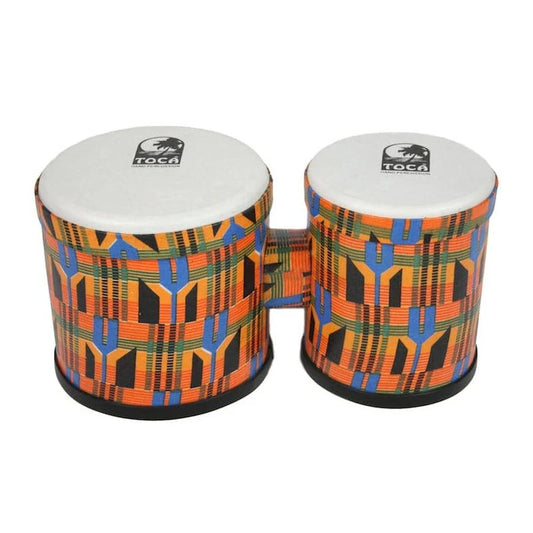 Toca 5 &amp; 6" Freestyle Series synthetic bongos in Kente 'fabric'