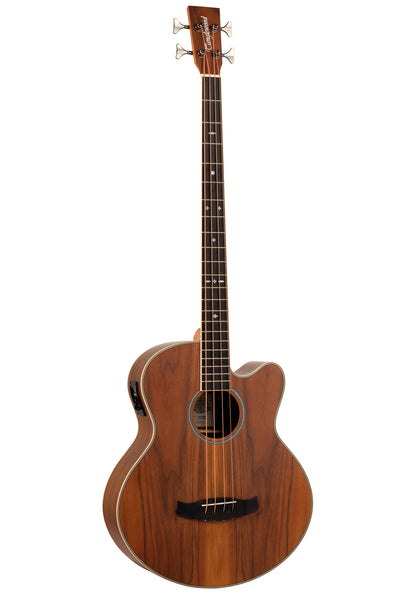 Tanglewood TRU7ABCEAW Super Jumbo Akustisk basguitar Cutaway med Tanglewood Premium Plus EQ System, All Figured Black Walnut, Solid Top