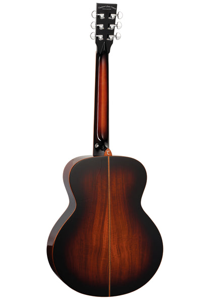 Tanglewood TWX1EK Mini Folk akustisk guitar Premium Plus EQ System All Figured Koa Solid Top - Autumn Burst Gloss