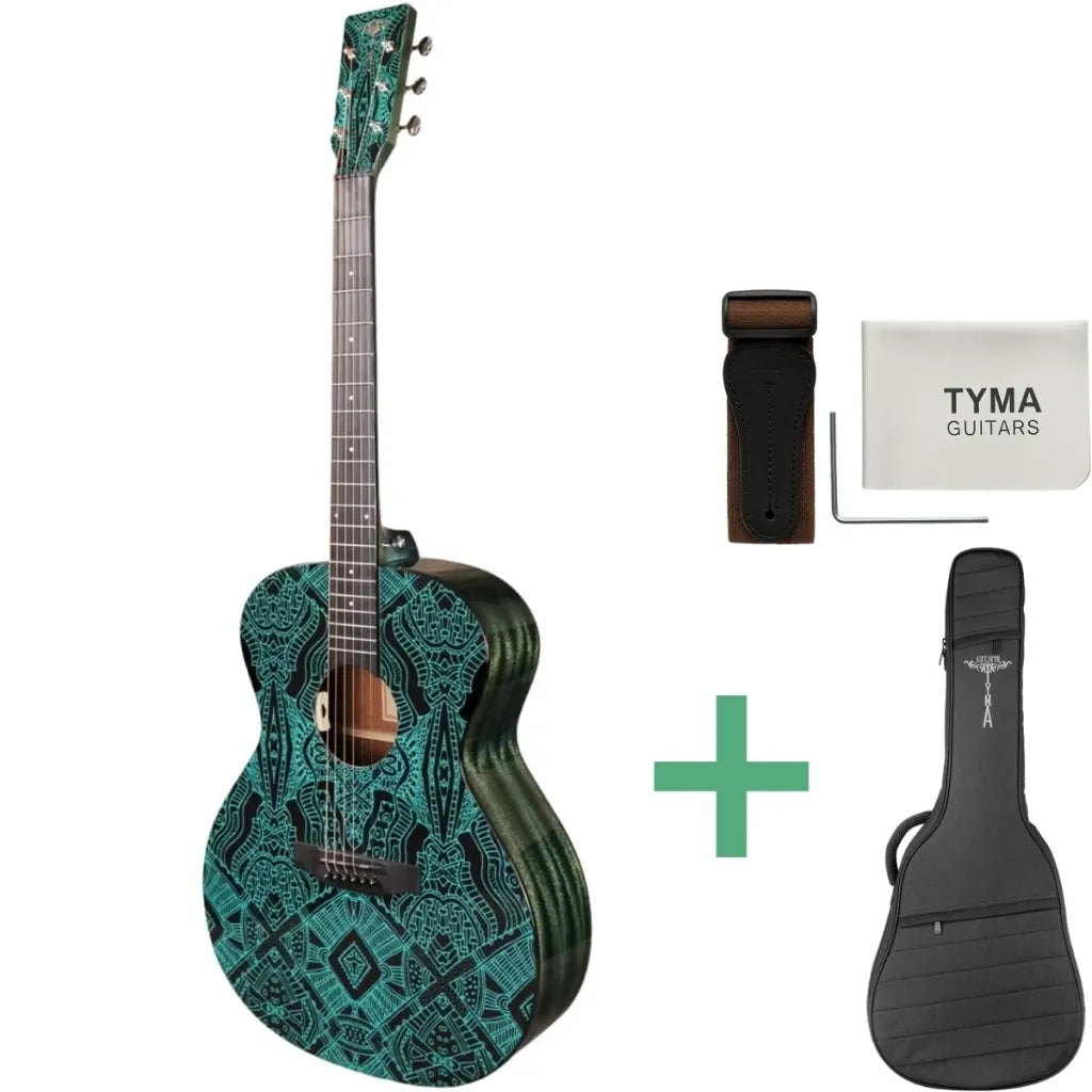 Tyma V-3E MAZE western guitar western guitar Inkl. kraftig transporttaske og rem